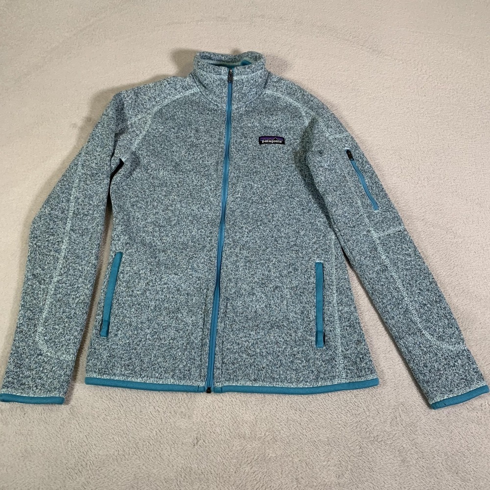 Patagonia Light Blue Heather Full-Zip Fleece Jacket Better Sweater women S
